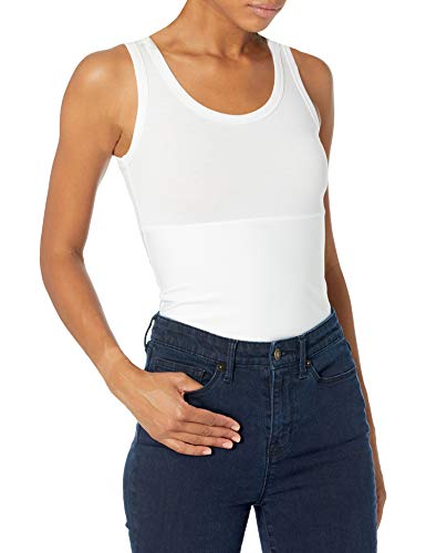 Yummie Women's Boyfriend 3-Panel Shaping Tank, White, Medium