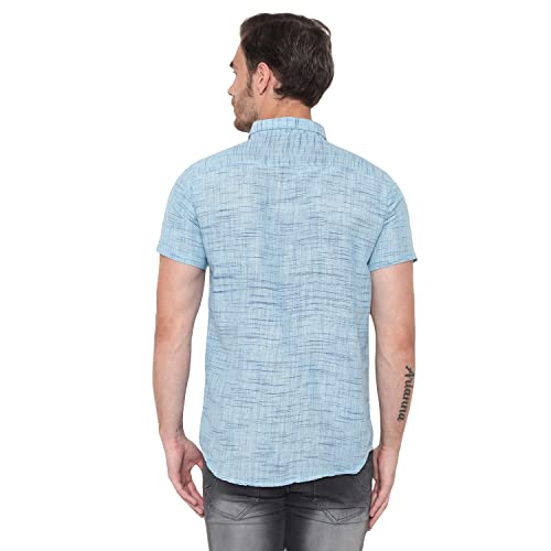 Image of LATEST CHIKAN Men's Cotton Blend Textured Half Sleeves Shirt