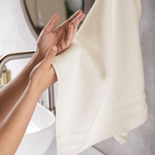 Image of MYTRIDENT Hand Towels Set of 4 Cotton | Finesse Collection | 40 cm x 60 cm | Kitchen Hand Towel | 625 GSM, Zero-Twist, Luxuriously Soft, 100% Cotton - Linen