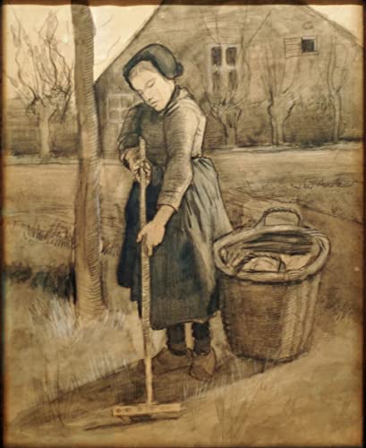 Peinture Van Gogh La fille au râteau pour salon lumineux et élégant