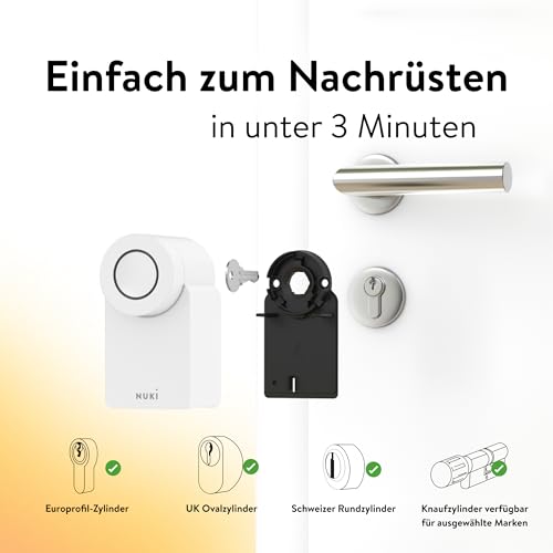 Nuki Smart Lock Go (2025) mit Bluetooth, WLAN & Matter, elektronisches Türschloss macht Smartphone zum Schlüssel, Nachrüsten ohne Zylindertausch – Smart Lock inkl. Keypad