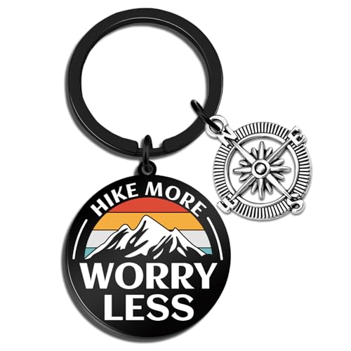 Cxulquvs Hiking Gifts for Women Men Hiking Keychain Cool Gifts