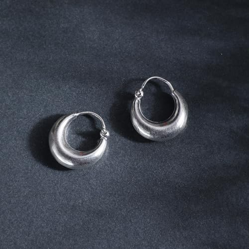 Image of DHRUVS COLLECTION 925 Pure Sterling Silver Stylish Salman Khan Look Kaju Bali | Hoop Earrings for Boys & Men - 3 Grams