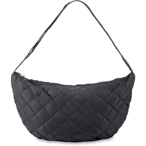 Image of Women's Hobo Handbags Large Capacity Tote Crossbody Bag Boho Purses Trendy Shoulder Handbags Polene Ladies bolsos para mujeres Crescent Black