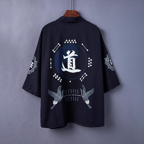 Image of Women's and Men Cardigan Jackets Lightweight Japanese Kimono Long Sleeves Open Front Coat