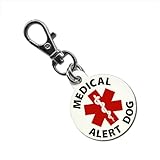 SERVICE DOG MEDICAL ALERT 1.25 inch Aluminum Dog Tag