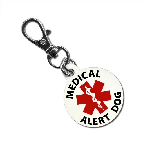 Creative Clam Service Dog Medical Alert 1.25 Inch Aluminum Dog Tag
