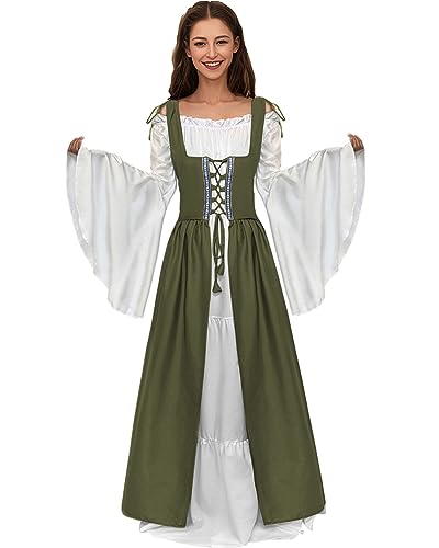 Wyzjl COS001-7 Renaissance Dress Women Medieval Dress Ren Faire Costume Renaissance Overdress Outfit Irish Dress Halloween Costume thumb #1