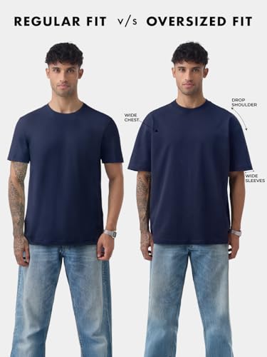 Image of The Souled Store Mr. Soul Men and Boys Short Sleeve Round Neck Purple Graphic Printed Cotton Oversized T-Shirts