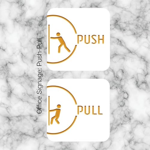 Image of CVANU Push-Pull Acrylic Sign Board for Office /Business /Hospital Sign SelfAdhesive Board(Set of 2) c27