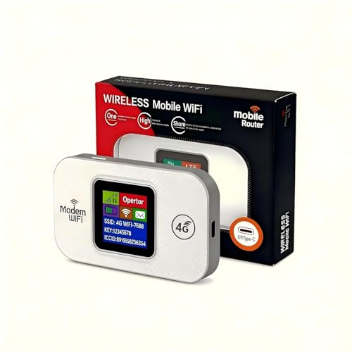Routeur 4G WiFi Portable WiFi 6 - Modem 4G avec Slot Carte SIM Débloqué, Batterie 3000mAh (14h d'Autonomie), Hotspot WiFi Mobile, Sécurité WPA3, Idéal pour Voyage,...
