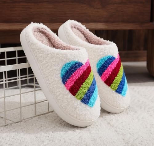 Image of LNERIP Slippers Winter Womens Mens Fluffy Plush Slippers Animals Cute Cartoon House Slippers Cuddly Warm Shoes Indoor Outdoor Girls Women