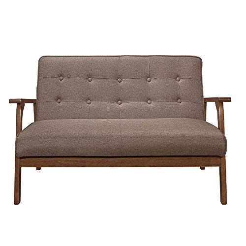 YQ WHJB Durable Modern Seat Couch,Solid Wooden Loveseat Sofa,Upholstered Fabric with Sturdy Legs 2-s
