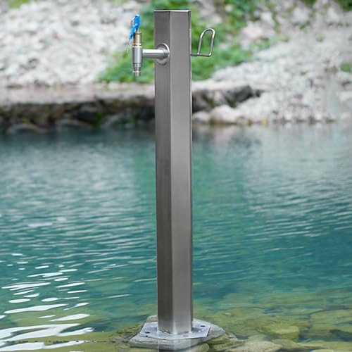 Colonne de fontaine à eau de jardin en acier inoxydable avec tuyau antigel pour une irrigation facile du jardin