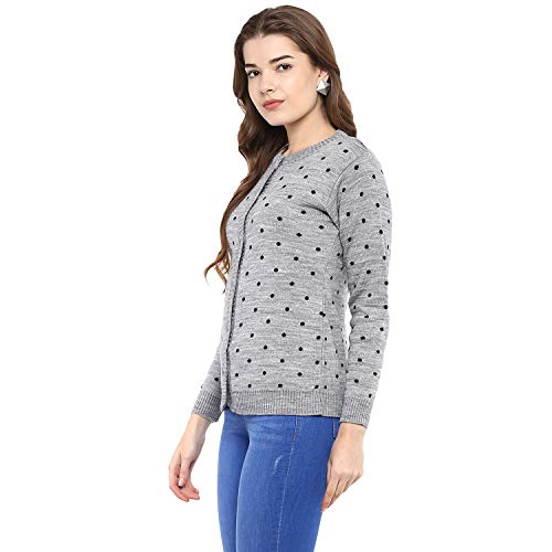 Image of Modeve Women's Acrylic Blend Cardigan /Round Neck Sweater For Winter