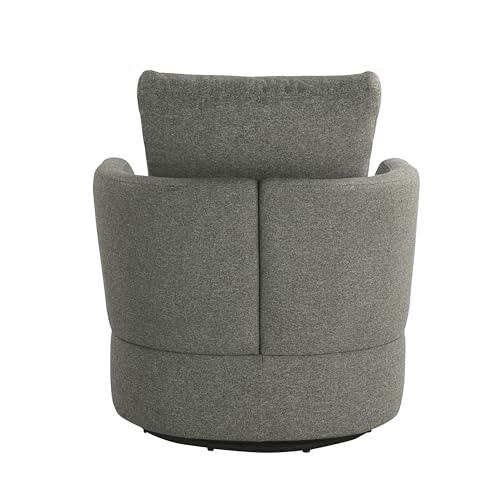 Sillón giratorio moderno tejido poliéster gris miniatura 4