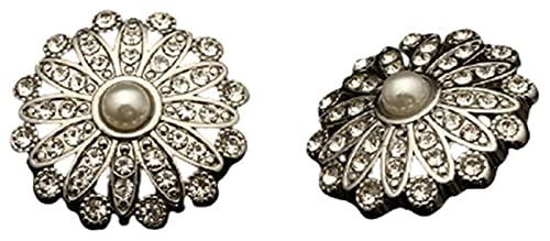KEKEYANG 6pcs Boutons de métal de Fleur avec Strass pour vêtements Robes de vêtements Femme Bricolage Costume Jeans Bouton Couture Bouton Boutons (Color : 1, Size : 25mm 6Pieces)