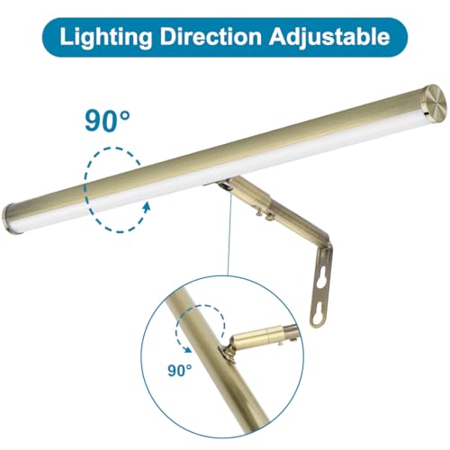 Image of LED Picture Lights for Paintings Plug in, Antique Brass Finish