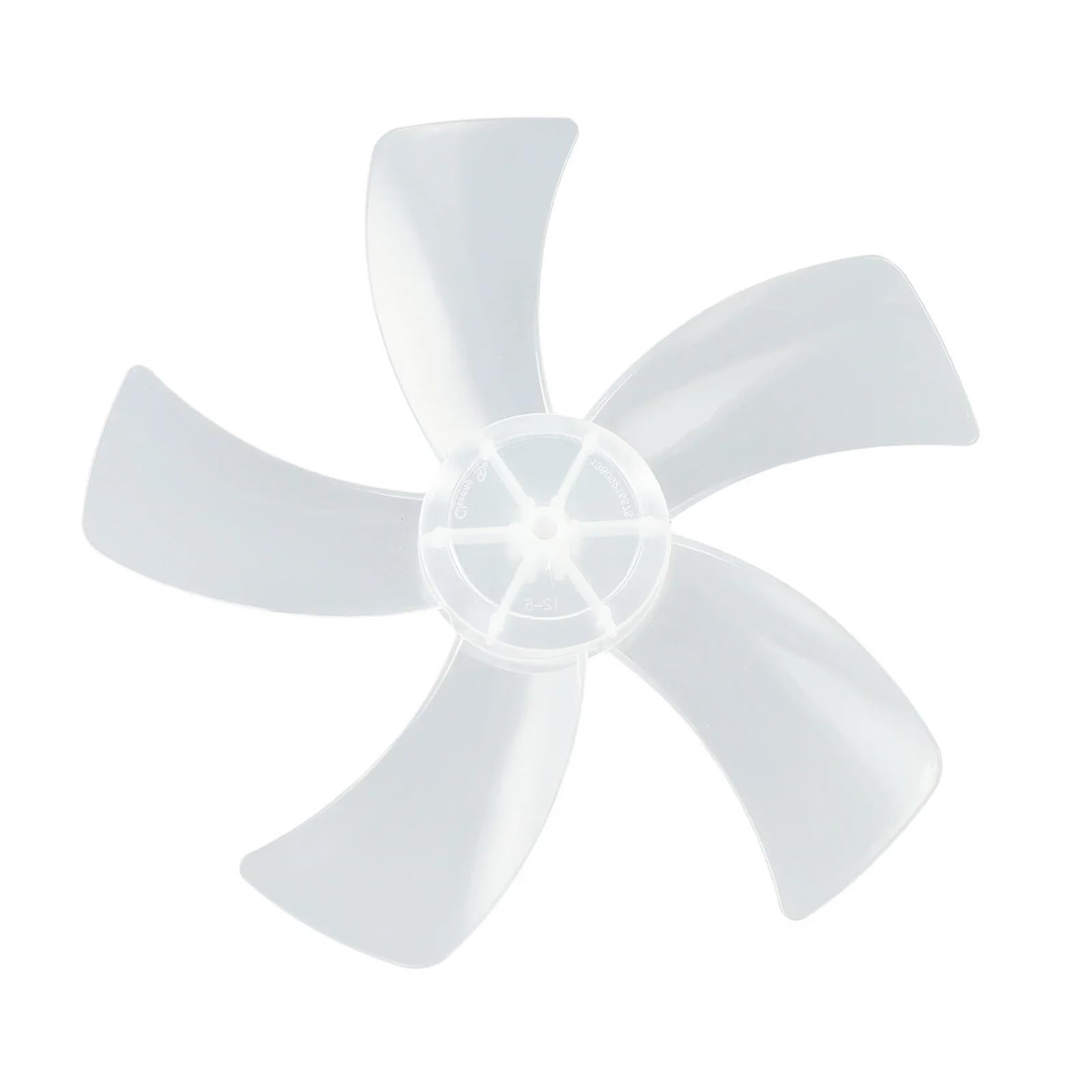 FOELANNE Plastic Fan Blade, 12 Inch Multicolor 5 Leaf Plastic Fan Blade with Nut Cover for Stand or Desk Fan(White)