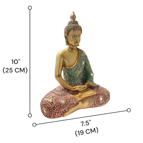 Estatua Buda de Resina Meditativa para Decoración de Hogar miniatura 4