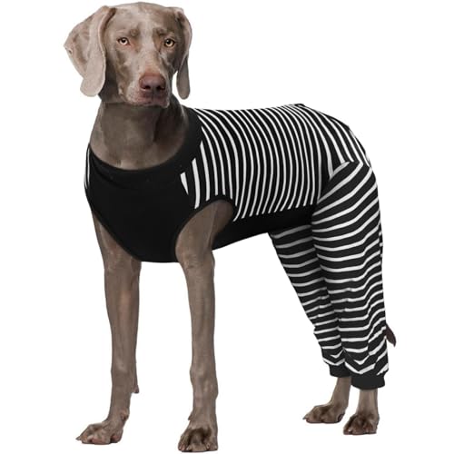 Image of Kuoser Dog Recovery Suit with Anti Licking Rear Leg Sleeve, Black 2XL | Abdominal Dog Surgical Suit with Pants Cover Protect Wounds, Dogs Elbow Protector Soft Pet Surgery Onesie Cone Alternative