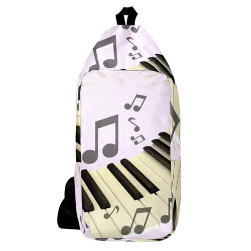 Sac à dos à bandoulière notes de musique multicolore pour homme et femme