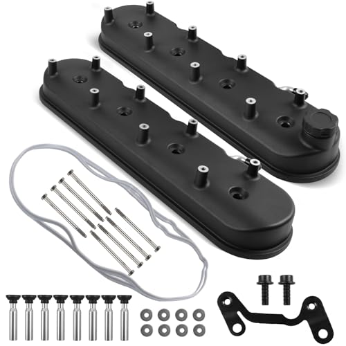 LS Cast Aluminum Tall Valve Covers w/Coil Mounts for LS1/ LS2/ LS3/ LS6/ LS7 or Similar Soils with 72mm Bolt Spacing - Black