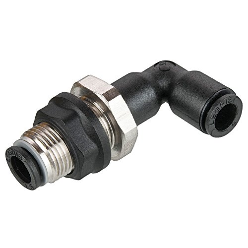 Parker 365PLPBH-4M-pk20 Composite Push-to-Connect Fitting, Tube to Tube, Glass Reinforced Nylon 6.6, Push-to-Connect Bulkhead Elbow, 4 mm (Pack of 20)