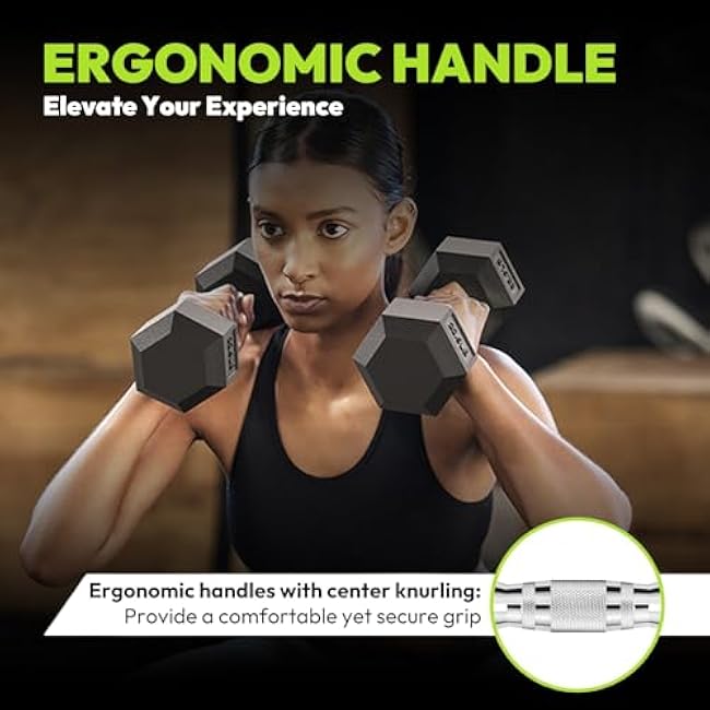 Hex Dumbbell Set, 2.5-65 lb Rubber Encased Exercise & Fitness Dumbbells, Weights Dumbbells Set of 2, Hand Weight for Strength Training