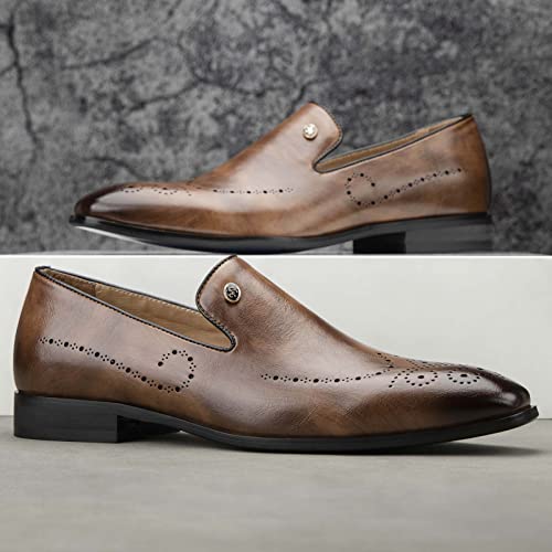 Image of Meijiana Mens Loafers Wedding Dress Shoes Slip-On Loafers for Men Tuxedo Suit Shoes