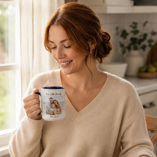 Large Coffee Mug 15 oz Custom Photo Text Personalized Ceramic Tea Cup Big - Image 4