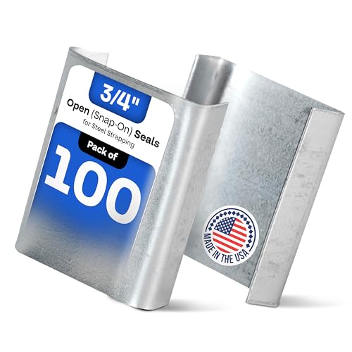Image of IDL Packaging - ST-O-34-M 3 /4 inch Open (Snap-On) Seals for Steel Strapping, Pack of 100