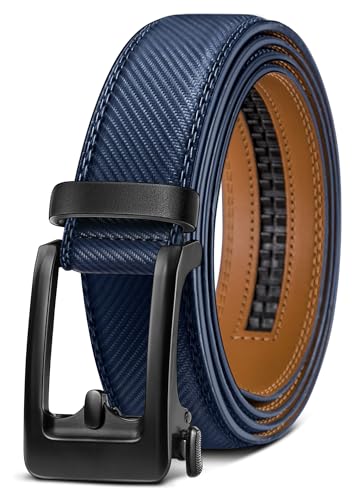 Image of BULLIANT Men Ratchet Leather Belt True-to-size 1 3 /8 inch-Gift Boxed | Smooth Sliding for Micro Fit | Holeless for Dress or Casual