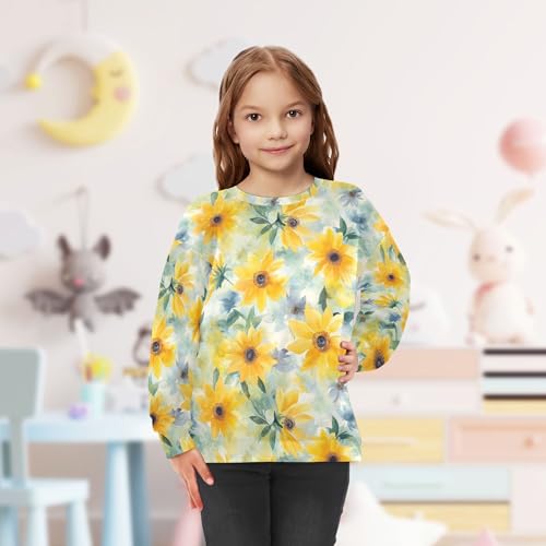 JUNZAN Spring Sunflower Big Boys Sweatshirts Hoodies Fleece Hoodies for Girls Sports 4T 5