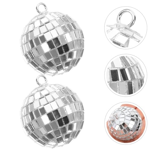 Yardwe – 10 bolas espejadas reflectantes para colgar, decoración para fiestas, bodas, jardín, bar y club miniatura 6