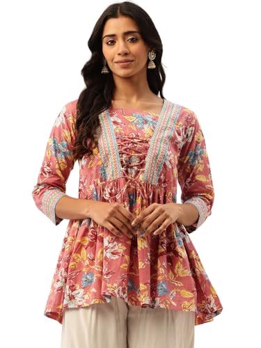 Image of Princess Cut Top for Women - 3 /4 Sleeves with Front Drawstrings (S-XXL)