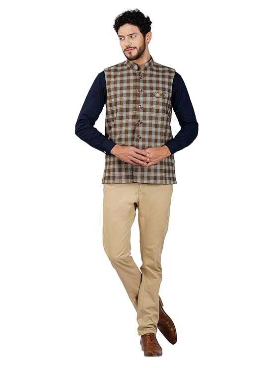 Image of DEIFIC Men's Export-Quality Indian Traditional Nehru Jacket /Waistcoat