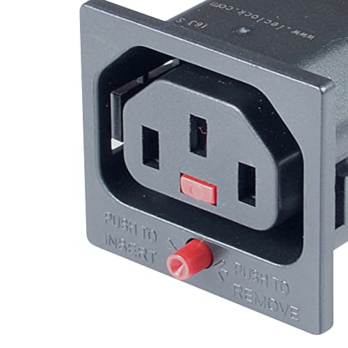 Image of MX IEC C13 AutoLock Panel Mount Connectors - 10A, 250V | Secure Female Power Socket for Enclosures, Servers, UPS, PDUs, Power Distribution Systems - Pack of 2