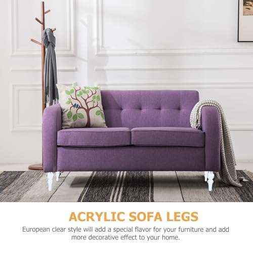 Pata para muebles de acrílico transparente, soporte de sofá con base antideslizante 4