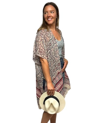 Image of Humble Hilo Womens Kimono Cardigan Sleeveless Lightweight Cover Up Casual & Flowy, 2 Sizes