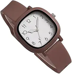 Relógio Feminino Quadrado Analógico, Pulseira de Silicone, Mostrador Esportivo, 3 Cores