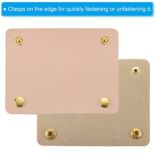 PATIKIL Luggage Handle Wrap, 2 Pack PU Handbag Grip Cover Protector Identifier with Clasp for Suitcase Grocery Shopping Bag Apricot - Image 4