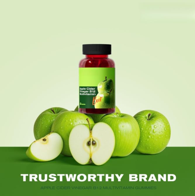 Gomitas de vinagre de sidra de manzana Multivitamina B12: apoya el bienestar diario y el aumento del metabolismo