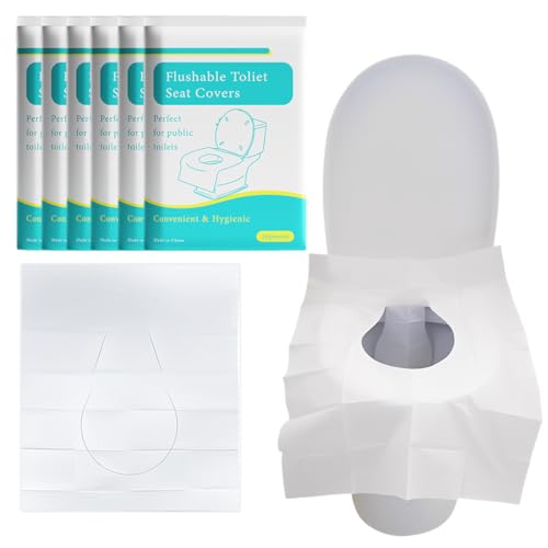 GNALIA Protector Wc Desechable 60 Unidades, Fundas Asiento Inodoro Desechables Blancas, Protección Portátil Para Viajes Avión Baños Públicos Camping Talla Única