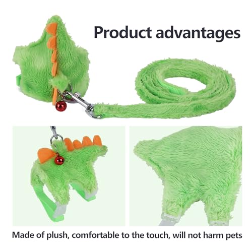 Ferret Harness, Ferret Leash, Ferrets Harness and Leash Set with Safe Bell, Ferrets Collar Small Animals Vest Harnes for Puppy, Teacup Dog and Other Small Pet (Pink)