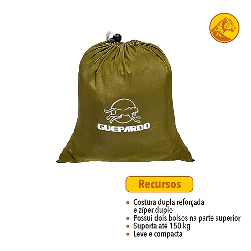 Guepardo, Rede de Descanso Amazon com Tela Mosquiteiro Nylon 210T, Verde