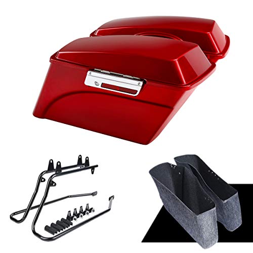 Alforjas rígidas para Harley Softail 1984-2017 color rojo miniatura 1