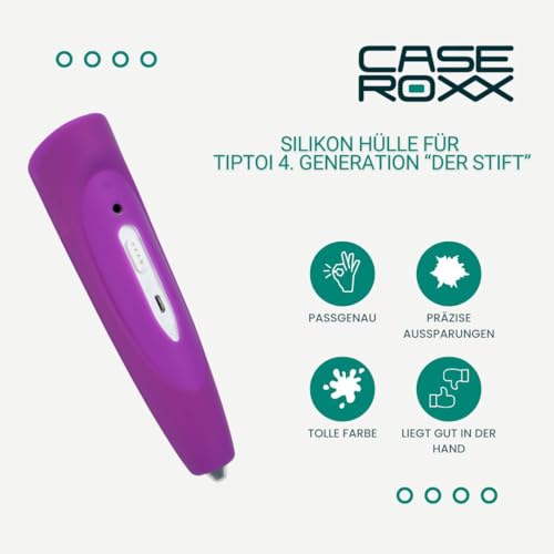 caseroxx Schutzhülle passend für den Ravensburger TipToi der Stift 110 Gen. 4, Cover (Silikon-Hülle für den Ravensburger TipToi) in lila