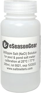 E ESEASONGEAR - 3000 PPM SOLUTION, 230 ml, for Pool & Pond salt meter calibration.