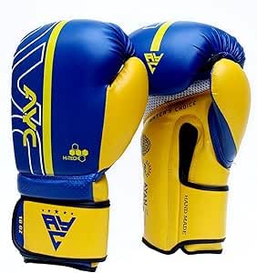 Boxing Gloves for Men & Women – Sparring Training Gloves for Punch Bag, Muay Thai, MMA & Kickboxing – Maya Hide Leather Heavy Bag Gloves with Wrist Support (10oz 12oz 14oz 16oz) (Yellow Black, 14OZ)
